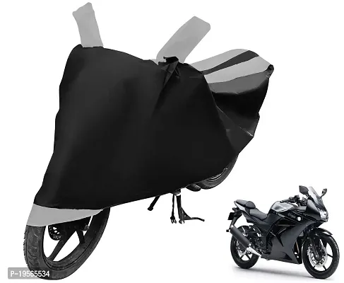 Euro Care Kawasaki Ninja 250/300/650/H2/ZX6R Bike Cover Waterproof Original / Ninja Cover Waterproof / Ninja bike Cover / Bike Cover Ninja Waterproof / Ninja Body Cover / Bike Body Cover Ninja With Ultra Surface Body Protection (Black, Silver Look)-thumb0