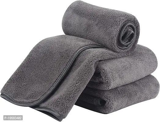 Auto Hub Heavy Microfiber Cloth for Car Cleaning and Detailing, Double Sided, Extra Thick Plush Microfiber Cloth Lint-Free, 400 GSM (Size 40cm x 40cm)/Pack of 1, Color:- Grey-thumb4