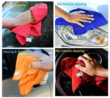 Auto Hub Microfiber Cloth - 5 Pcs - 40X40 Cms - 350 GSM Multi-Color - Thick Lint  Streak-Free Multipurpose Cloths - Automotive Microfibre Towels for Car Bike Cleaning Polishing Washing  Detailing-thumb4