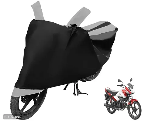 Auto Hub Hero Splendor i Bike Cover Waterproof Original / Splendor i Cover Waterproof / Splendor i bike Cover / Bike Cover Splendor i Waterproof / Splendor i Body Cover / Bike Body Cover Splendor i With Ultra Surface Body Protection (Black, Silver Look)