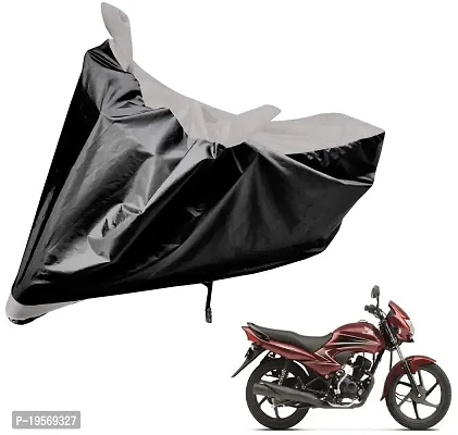 Auto Hub Honda Dream Yuga Bike Cover Waterproof Original / Dream Yuga Cover Waterproof / Dream Yuga bike Cover / Bike Cover Dream Yuga Waterproof / Dream Yuga Body Cover / Bike Body Cover Dream Yuga With Ultra Surface Body Protection (Black, Silver Look)-thumb0