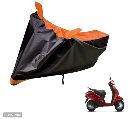 Auto Hub Honda Activa 125 Bike Cover Waterproof Original / Activa 125 Cover Waterproof / Activa 125 bike Cover / Bike Cover Activa 125 Waterproof / Activa 125 Body Cover / Bike Body Cover Activa 125 With Ultra Surface Body Protection (Black, Orange Look)-thumb0