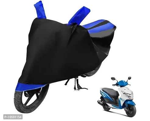 Auto Hub Waterproof Bike Body Cover for Honda Dio - Black/Blue (Fabric:-Polyester)