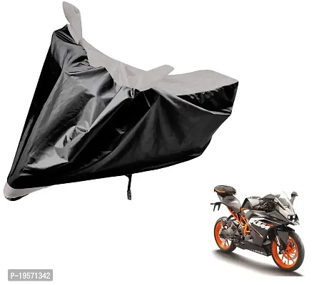 Auto Hub KTM RC 200 Bike Cover Waterproof Original / KTM RC 200 Cover Waterproof / KTM RC 200 bike Cover / Bike Cover KTM RC 200 Waterproof / KTM RC 200 Body Cover / Bike Body Cover KTM RC 200 With Ultra Surface Body Protection (Black, Silver Look)