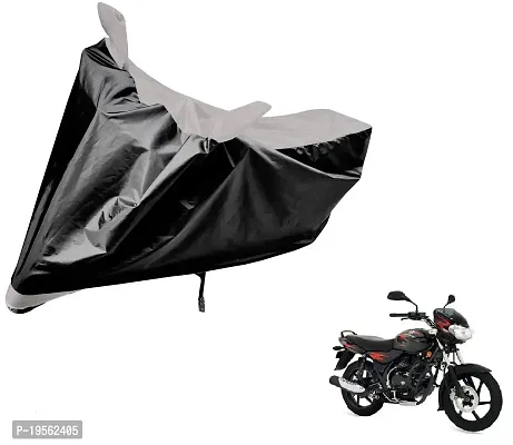 Auto Hub Bajaj Discover Bike Cover Waterproof Original / Discover Cover Waterproof / Discover bike Cover / Bike Cover Discover Waterproof / Discover Body Cover / Bike Body Cover Discover With Ultra Surface Body Protection (Black, Silver Look)-thumb0