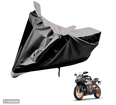 Auto Hub KTM RC 390 Bike Cover Waterproof Original / KTM RC 390 Cover Waterproof / KTM RC 390 bike Cover / Bike Cover KTM RC 390 Waterproof / KTM RC 390 Body Cover / Bike Body Cover KTM RC 390 With Ultra Surface Body Protection (Black, Silver Look)-thumb0