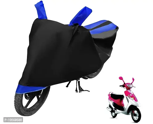 Auto Hub Water Resistant Bike Cover Cover for TVS Pep Plus (Black, Blue)