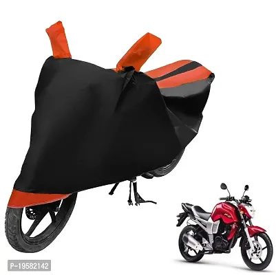 Auto Hub Yamaha FZ Bike Cover Waterproof Original/FZ Cover Waterproof/FZ Bike Cover/Bike Cover FZ Waterproof/FZ Body Cover/Bike Body Cover FZ with Ultra Surface Body Protection (Black, Orange Look)