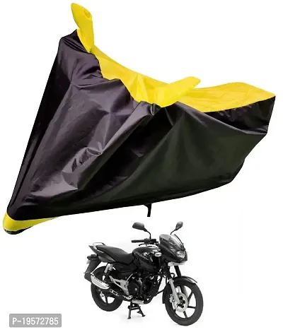 Auto Hub Bajaj Pulsar 180 Bike Cover Waterproof Original / Pulsar 180 Cover Waterproof / Pulsar 180 bike Cover / Bike Cover Pulsar 180 Waterproof / Pulsar 180 Body Cover / Bike Body Cover Pulsar 180 With Ultra Surface Body Protection (Black, Yellow Look)