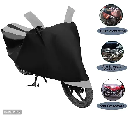 Auto Hub Hero Glamour Fi Bike Cover Waterproof Original / Glamour Fi Cover Waterproof / Glamour Fi bike Cover / Bike Cover Glamour Fi Waterproof / Glamour Fi Body Cover / Bike Body Cover Glamour Fi With Ultra Surface Body Protection (Black, Silver Look)-thumb4