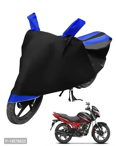 Auto Hub Hero Glamour Bike Cover Waterproof Original / Glamour Cover Waterproof / Glamour bike Cover / Bike Cover Glamour Waterproof / Glamour Body Cover / Bike Body Cover Glamour With Ultra Surface Body Protection (Black, Blue Look)