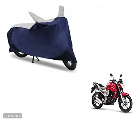 Auto Hub Yamaha FZ Bike Cover Waterproof Original/FZ Cover Waterproof/FZ Bike Cover/Bike Cover FZ Waterproof/FZ Body Cover/Bike Body Cover FZ with Ultra Surface Body Protection (Navy, Silver Look)