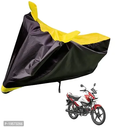 Auto Hub Hero Splendor i Bike Cover Waterproof Original / Splendor i Cover Waterproof / Splendor i bike Cover / Bike Cover Splendor i Waterproof / Splendor i Body Cover / Bike Body Cover Splendor i With Ultra Surface Body Protection (Black, Yellow Look)