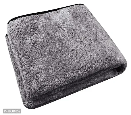 Auto Hub 800 GSM Microfiber Double Layered Cloth Extra Thick Plush, Lint Free Microfiber Towel for Home/Office/Kitchen/Car/Bike (60x40 cm, Pack of 1, Grey)