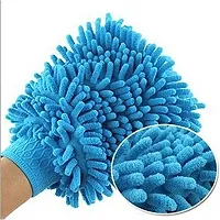 Auto Hub Microfiber Car Cleaning Cloth and Wash Mitt Kit - Includes Soft 600 GSM Microfiber Cloth for Car and Dual Sided Duster Microfiber Gloves Wash Mitt-thumb3