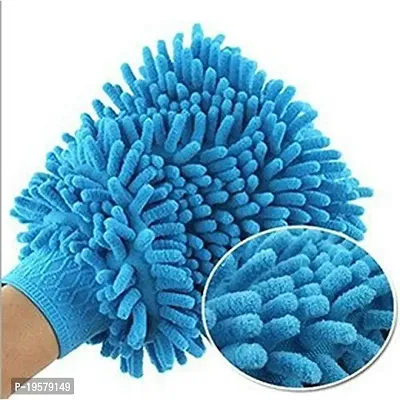 Auto Hub Microfiber Car Cleaning Cloth and Wash Mitt Kit - Includes Soft 600 GSM Microfiber Cloth for Car and Dual Sided Duster Microfiber Gloves Wash Mitt-thumb4