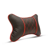 Euro Care Car Neck Rest Pillows, Cushion Set (Black-Red/Pack of 2)-thumb3