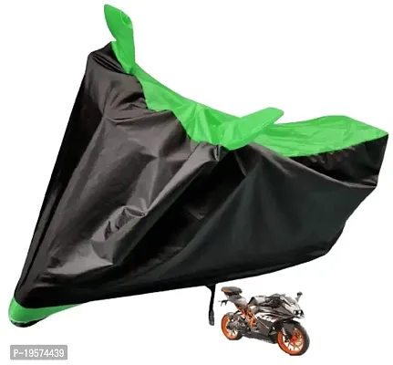 Auto Hub KTM RC 200 Bike Cover Waterproof Original / KTM RC 200 Cover Waterproof / KTM RC 200 bike Cover / Bike Cover KTM RC 200 Waterproof / KTM RC 200 Body Cover / Bike Body Cover KTM RC 200 With Ultra Surface Body Protection (Black, Green Look)