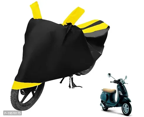 Auto Hub Vespa Piaggio Bike Cover Waterproof Original / Piaggio Cover Waterproof / Piaggio bike Cover / Bike Cover Piaggio Waterproof / Piaggio Body Cover / Bike Body Cover Piaggio With Ultra Surface Body Protection (Black, Yellow Look)-thumb0