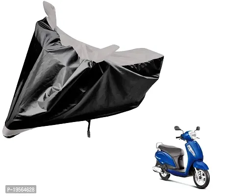 Auto Hub Suzuki Access 125 Bike Cover Waterproof Original / Access 125 Cover Waterproof / Access 125 bike Cover / Bike Cover Access 125 Waterproof / Access 125 Body Cover / Bike Body Cover Access 125 With Ultra Surface Body Protection (Black, Silver Look)