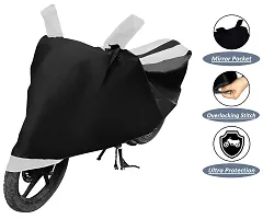 Auto Hub Yamaha SS 125 Bike Cover Waterproof Original / SS 125 Cover Waterproof / SS 125 bike Cover / Bike Cover SS 125 Waterproof / SS 125 Body Cover / Bike Body Cover SS 125 With Ultra Surface Body Protection (Black, White Look)-thumb3