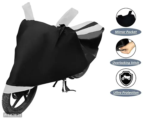 Auto Hub Yamaha SS 125 Bike Cover Waterproof Original / SS 125 Cover Waterproof / SS 125 bike Cover / Bike Cover SS 125 Waterproof / SS 125 Body Cover / Bike Body Cover SS 125 With Ultra Surface Body Protection (Black, White Look)-thumb4