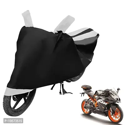 Auto Hub KTM RC 200 Bike Cover Waterproof Original / KTM RC 200 Cover Waterproof / KTM RC 200 bike Cover / Bike Cover KTM RC 200 Waterproof / KTM RC 200 Body Cover / Bike Body Cover KTM RC 200 With Ultra Surface Body Protection (Black, White Look)