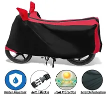 Euro Care Bike Cover Compatible with RC 200/RC 390, Water Resistant, Belt  Buckle, Mirror Pockets (Black, Red Look)-thumb2