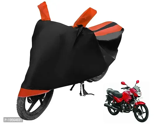 Auto Hub Hero Glamour Fi Bike Cover Waterproof Original / Glamour Fi Cover Waterproof / Glamour Fi bike Cover / Bike Cover Glamour Fi Waterproof / Glamour Fi Body Cover / Bike Body Cover Glamour Fi With Ultra Surface Body Protection (Black, Orange Look)