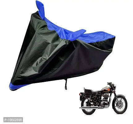 Auto Hub Royal Enfeild 500 Bike Cover Waterproof Original / Bullet 500 Cover Waterproof / Bullet 500 bike Cover / Bike Cover Bullet 500 Waterproof / Bullet 500 Body Cover / Bike Body Cover Bullet 500 With Ultra Surface Body Protection (Black, Blue Look)