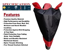 Auto Hub Waterproof Bike Body Cover Compatible with TVS Star City Plus -(Fabric:-Polyester, Color:-Black/Red)-thumb2