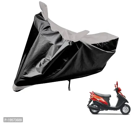 Auto Hub Mahindra Flyte Bike Cover Waterproof Original / Flyte Cover Waterproof / Flyte bike Cover / Bike Cover Flyte Waterproof / Flyte Body Cover / Bike Body Cover Flyte With Ultra Surface Body Protection (Black, Silver Look)