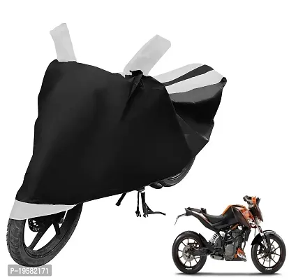 Auto Hub KTM Duke 200 Bike Cover Waterproof Original / Duke 200 Cover Waterproof / Duke 200 bike Cover / Bike Cover Duke 200 Waterproof / Duke 200 Body Cover / Bike Body Cover Duke 200 With Ultra Surface Body Protection (Black, White Look)-thumb0