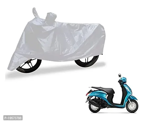 Auto Hub Yamaha Fascino Bike Cover Waterproof Original / Fascino Cover Waterproof / Fascino bike Cover / Bike Cover Fascino Waterproof / Fascino Body Cover / Bike Body Cover Fascino With Ultra Surface Body Protection (Silver Look)