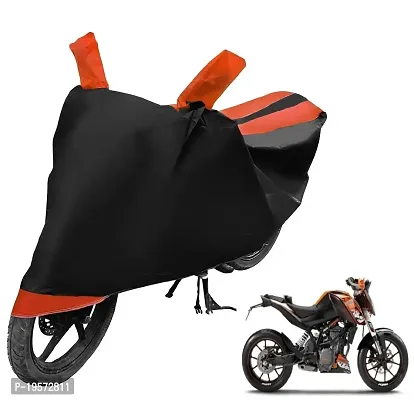 Auto Hub KTM Duke 200 Bike Cover Waterproof Original / Duke 200 Cover Waterproof / Duke 200 bike Cover / Bike Cover Duke 200 Waterproof / Duke 200 Body Cover / Bike Body Cover Duke 200 With Ultra Surface Body Protection (Black, Orange Look)