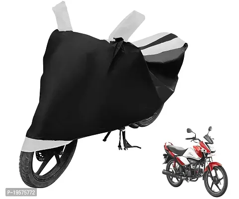 Auto Hub Hero Splendor i Bike Cover Waterproof Original / Splendor i Cover Waterproof / Splendor i bike Cover / Bike Cover Splendor i Waterproof / Splendor i Body Cover / Bike Body Cover Splendor i With Ultra Surface Body Protection (Black, White Look)