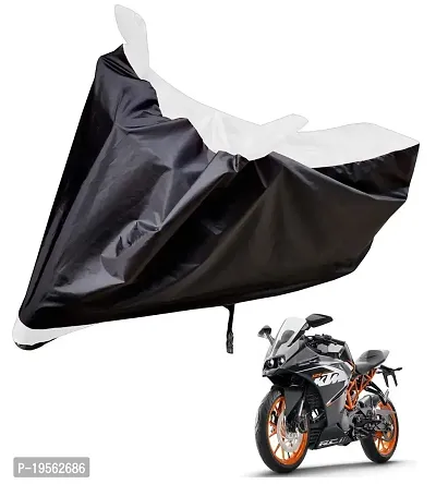 Auto Hub KTM RC 390 Bike Cover Waterproof Original / KTM RC 390 Cover Waterproof / KTM RC 390 bike Cover / Bike Cover KTM RC 390 Waterproof / KTM RC 390 Body Cover / Bike Body Cover KTM RC 390 With Ultra Surface Body Protection (Black, White Look)-thumb0