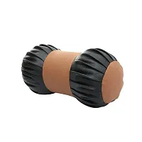 Auto Hub Faux Leather Car Neck Rest for All Cars for Neck Support Car Cushion for Headrest- Pack of 2, (Dumbell Shape Black, Tan)-thumb4