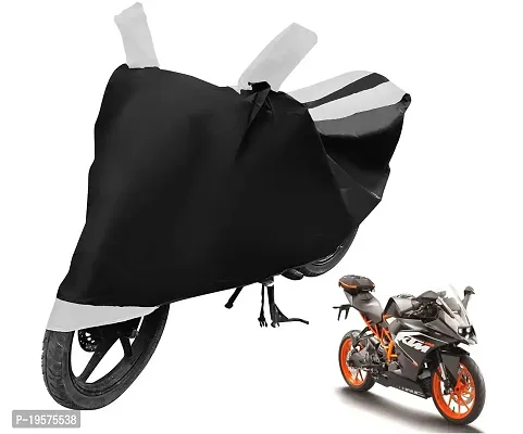 Auto Hub KTM RC 200 Bike Cover Waterproof Original / KTM RC 200 Cover Waterproof / KTM RC 200 bike Cover / Bike Cover KTM RC 200 Waterproof / KTM RC 200 Body Cover / Bike Body Cover KTM RC 200 With Ultra Surface Body Protection (Black, White Look)