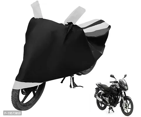 Auto Hub Bajaj Pulsar 150 Bike Cover Waterproof Original / Pulsar 150 Cover Waterproof / Pulsar 150 bike Cover / Bike Cover Pulsar 150 Waterproof / Pulsar 150 Body Cover / Bike Body Cover Pulsar 150 With Ultra Surface Body Protection (Black, White Look)