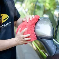 Auto Hub Microfiber Cleaning Cloths, 1 pcs 40x40 Cm 250GSM Red Highly Absorbent, Lint and Streak Free, Multi - Purpose Wash Cloth for Kitchen, Car, Window, Stainless Steel-thumb4