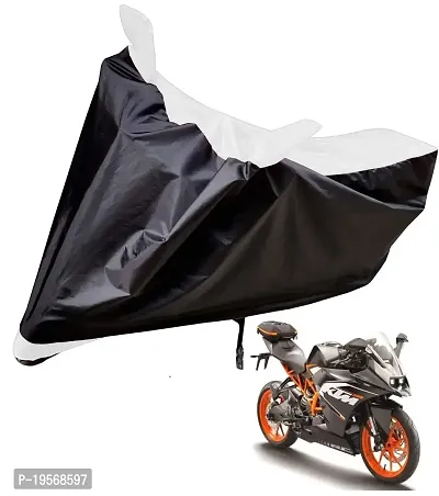 Auto Hub KTM RC 200 Bike Cover Waterproof Original / KTM RC 200 Cover Waterproof / KTM RC 200 bike Cover / Bike Cover KTM RC 200 Waterproof / KTM RC 200 Body Cover / Bike Body Cover KTM RC 200 With Ultra Surface Body Protection (Black, White Look)