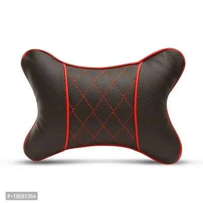 Euro Care Car Neck Rest Pillows, Cushion Set (Black-Red/Pack of 2)-thumb3