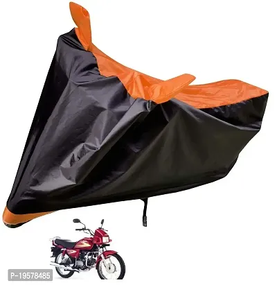 Auto Hub Hero Splendor Bike Cover Waterproof Original / Splendor Cover Waterproof / Splendor bike Cover / Bike Cover Splendor Waterproof / Splendor Body Cover / Bike Body Cover Splendor With Ultra Surface Body Protection (Black, Orange Look)