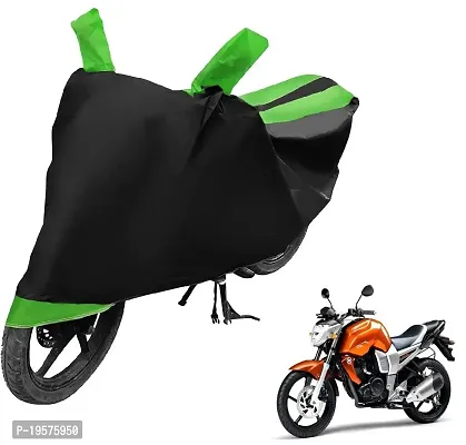 Auto Hub Yamaha FZ16 Bike Cover Waterproof Original / FZ16 Cover Waterproof / FZ16 bike Cover / Bike Cover FZ16 Waterproof / FZ16 Body Cover / Bike Body Cover FZ16 With Ultra Surface Body Protection (Black, Green Look)