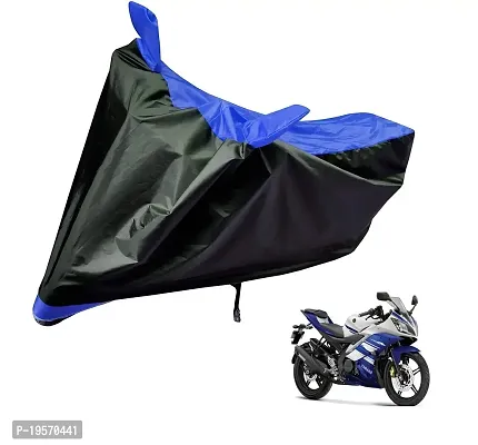Auto Hub Yamaha R15 Bike Cover Waterproof Original / R15 Cover Waterproof / R15 bike Cover / Bike Cover R15 Waterproof / R15 Body Cover / Bike Body Cover R15 With Ultra Surface Body Protection (Black, Blue Look)