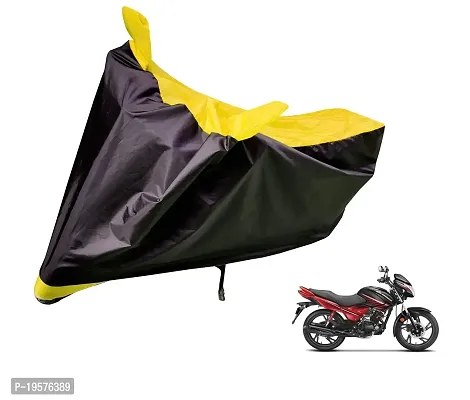 Auto Hub Hero Glamour Bike Cover Waterproof Original / Glamour Cover Waterproof / Glamour bike Cover / Bike Cover Glamour Waterproof / Glamour Body Cover / Bike Body Cover Glamour With Ultra Surface Body Protection (Black, Yellow Look)