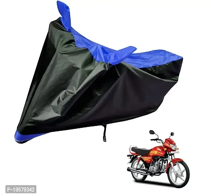 Auto Hub Hero CD Deluxe Bike Cover Waterproof Original / CD Deluxe Cover Waterproof / CD Deluxe bike Cover / Bike Cover CD Deluxe Waterproof / CD Deluxe Body Cover / Bike Body Cover CD Deluxe With Ultra Surface Body Protection (Black, Blue Look)