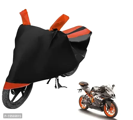 Auto Hub KTM RC 200 Bike Cover Waterproof Original / KTM RC 200 Cover Waterproof / KTM RC 200 bike Cover / Bike Cover KTM RC 200 Waterproof / KTM RC 200 Body Cover / Bike Body Cover KTM RC 200 With Ultra Surface Body Protection (Black, Orange Look)