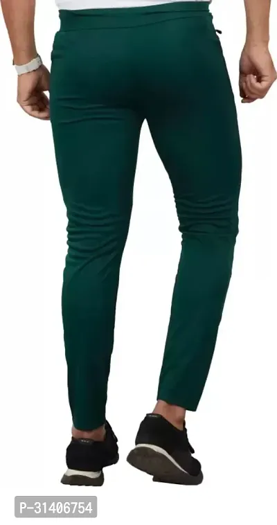 Elegant Green Cotton Blend Regular Track Pants For Men-thumb4